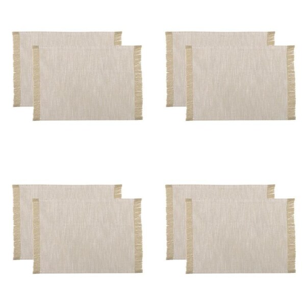 4x 2pc NF Home & Entertaining Essentials Elysian Placemat 33x45cm Solid Taupe