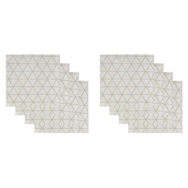 2x 4pc NF Home & Entertaining Essentials Jacquard Napkins 45x45cm Taupe