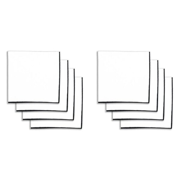 2x 4pc NF Home & Entertaining Essentials Bourdon Napkins 45x45cm Solid Black
