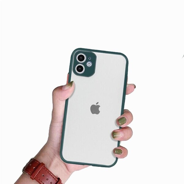 Shockproof Bumper Case Cover Clear Silicone Matte For iPhone 11 Pro Max XS XR 7 8 - Dark Green For Apple iPhone 11