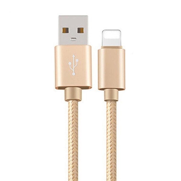 Nylon Fast Charging Charger Micro USB Cable Cord 1M 2M For iOS iPhone - Gold 2m