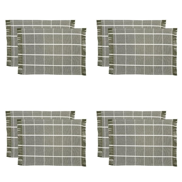 4x 2pc NF Home & Entertaining Essentials Greenland Placemat 33x45cm Solid Olive