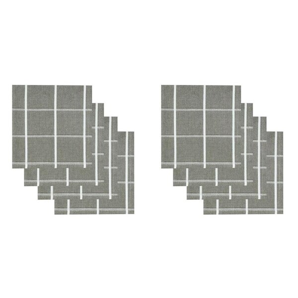 2x 4pc NF Home & Entertaining Essentials Greenland Napkin 45x45cm Checked Olive