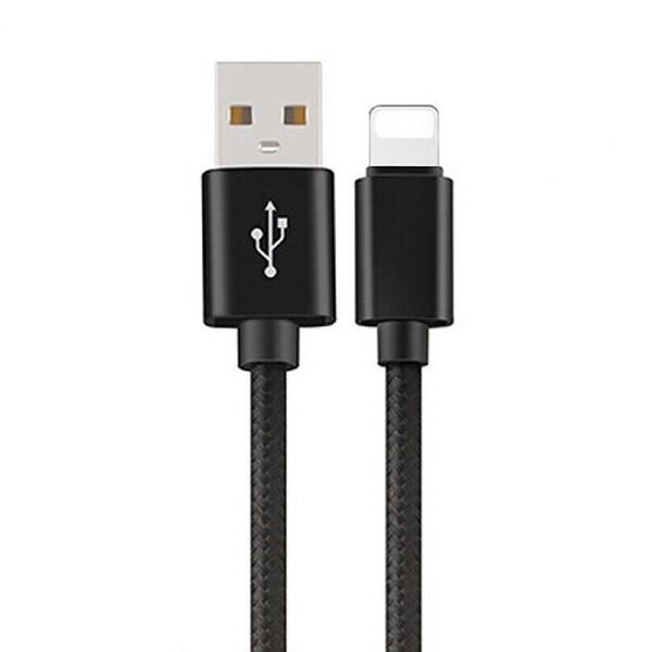 Nylon Fast Charging Charger Micro USB Cable Cord 1M 2M For iOS iPhone - Black 1m