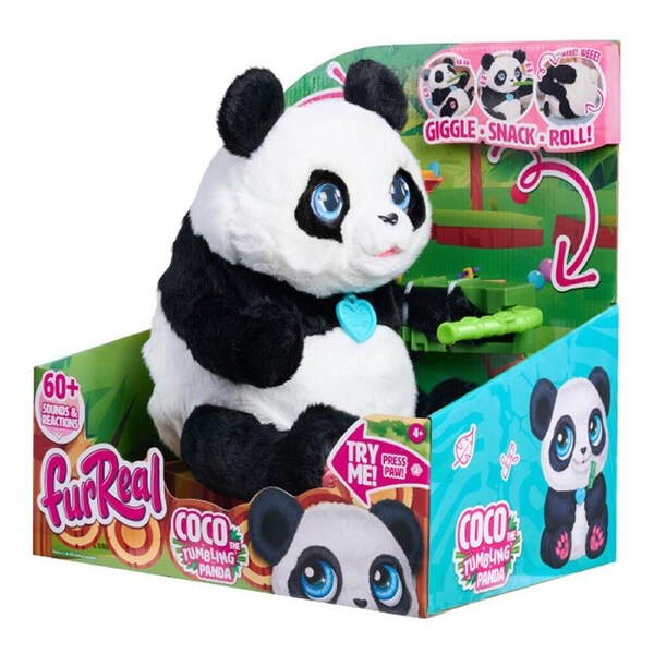 FurReal Interactive Plush Toy Coco the Tumbling Panda Kids 60 Sounds 10.5in 4y+