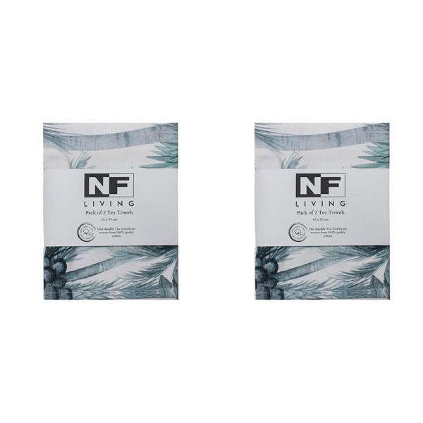 2x 2pc NF Home & Entertaining Essentials TreeDidy Tea Towel 45x70cm Solid Grey