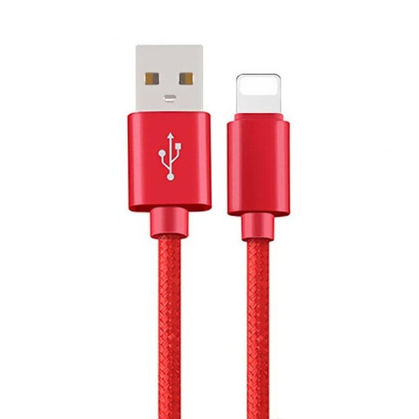 Nylon Fast Charging Charger Micro USB Cable Cord 1M 2M For iOS iPhone - Red 1m