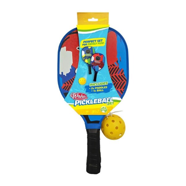3pc Wahu Pickleball Set Colourful Paddles Perforated Ball Outdoor Pool Toy