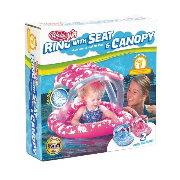 Wahu Junior Ring With Seat and Canopy Pool Float 6-24m Assorted