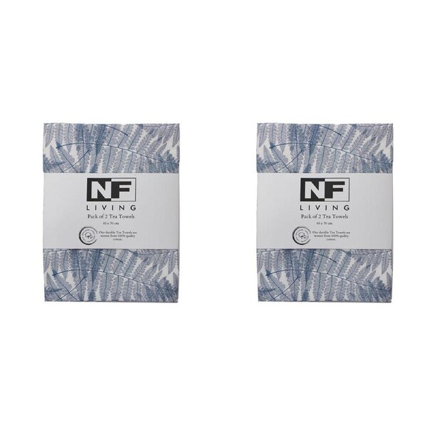 2x 2pc NF Home & Entertaining Essentials Fern Tea Towel 45x70cm Sage