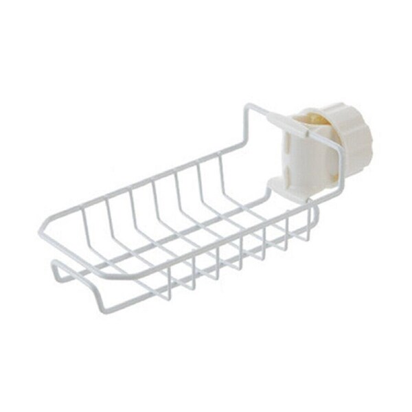 Kitchen Sink Faucet Shelf Sponge Dish Cloth Rack Holder Racks Storage Organizer White