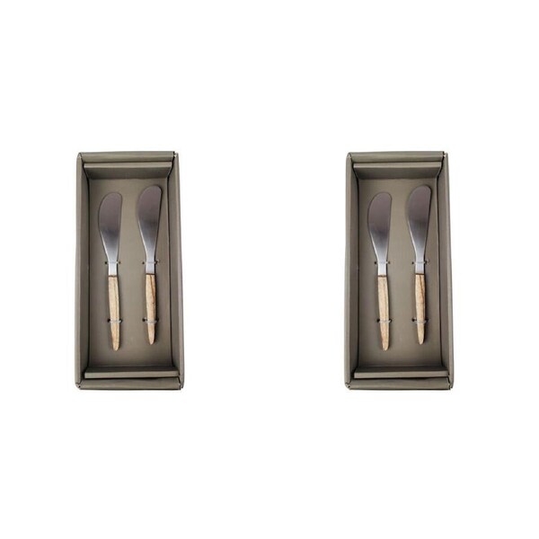 2x 2pc NF Living Spreader Set Elegant Rustic 15x1cm Brown