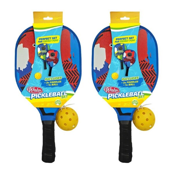 2PK 3pc Wahu Pickleball Set Colourful Paddles Perforated Ball Outdoor Pool Toy