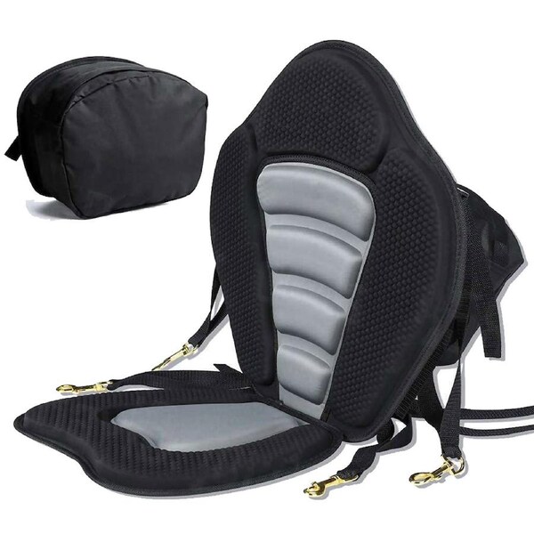 Adjustable Canoe Kayak Seat Padded with Detachable BackPack Bag Hooks Straps 1 x Kayaking Seat and Storage Bag