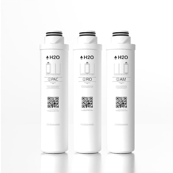 H2O Health Cascade Countertop Purifier Filter Set (1 x PAC + 1 x RO + 1 x AM)