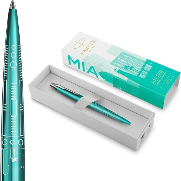 Parker Jotter Special Edition Global Icons Ballpoint Pen Miami Turquoise Gift Box