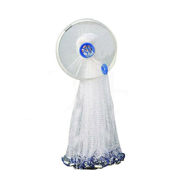 Durable Fishing Cast Net Bait Easy Throw Hand Cast Strong Tire Trap Mesh Line 3.6m or 12ft