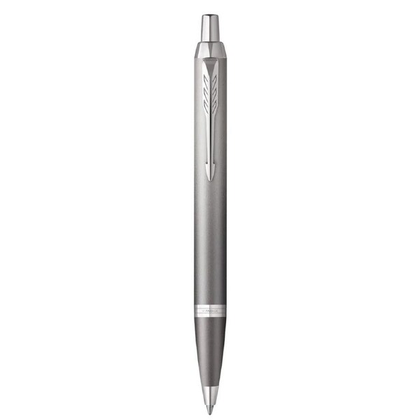 Parker IM Writing Rituals Ballpoint Pen Medium Tip Gradient Chrome Trim Grey Gift Box