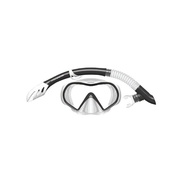 2pc Mirage Explorer Snorkelling/Swimming Mask & Snorkels Set Black