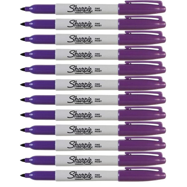 Sharpie Fine Point Permanent Marker 1.00mm Purple Box of 12