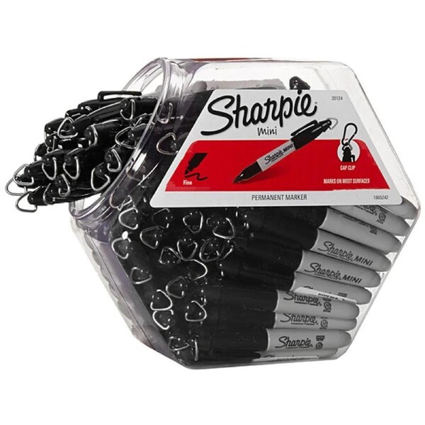 Sharpie Permanent Markers Mini Fine 1.00mm Black Canister 72