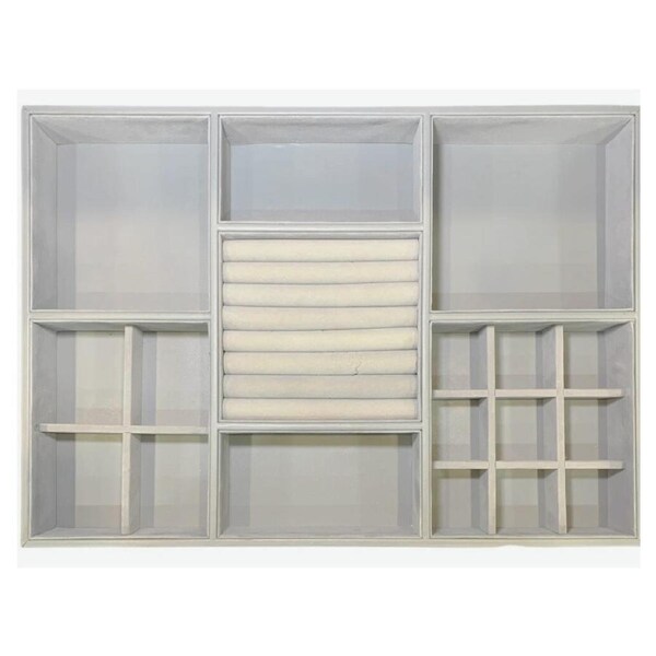 Grey Felt Jewellery & Accessory Tray 516x366x95mm