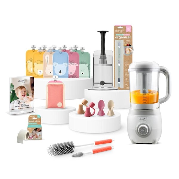 Cherub Baby Easycook Baby Food Maker, Steriliser & Warmer Dusty Rose Sand Bundle (BW)