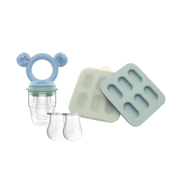 Cherub Baby Silicone Fresh Food Feeder Set Cerulean & Sage (BW)
