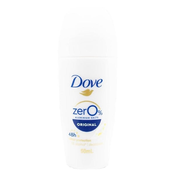 Dove Roll On Deodorant Original - Zero Aluminium Salts 48H Odour Protection 50mL