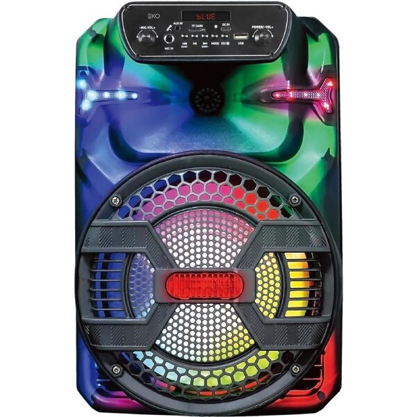 EKO 8‘’ Flaming Light Party Speaker with Wireless Microphone
