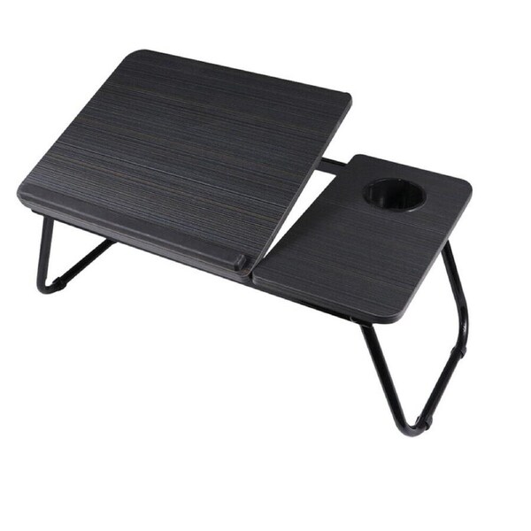 OZNALA Foldable Laptop Stand Desk Table Tray Bed Study Portable Adjustable Angles with Cup Slot for Eating Working Writing Reading Black