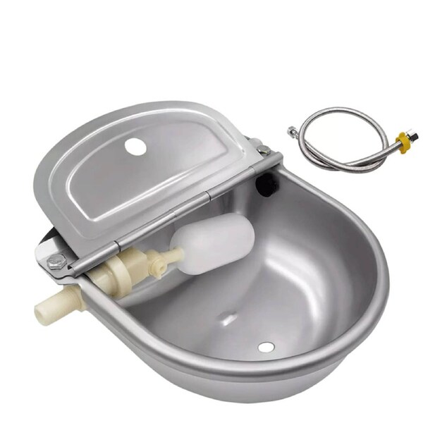 OZNALA Auto Fill Water Trough Bowl Stock Automatic Drinking For Dog Horse Chicken 4l (Stainless steel pipe + Automatic Drinking)