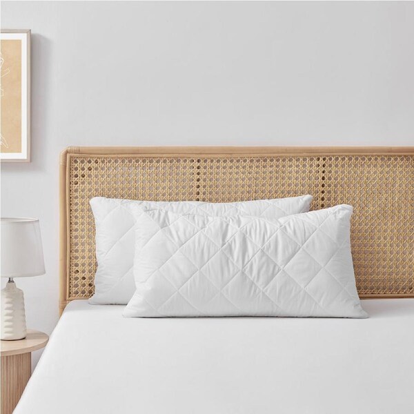 ESSN Healthguard Allergy Sensitive Cotton Cover Quilted Waterproof Pillow Protector (Twin Pack) King