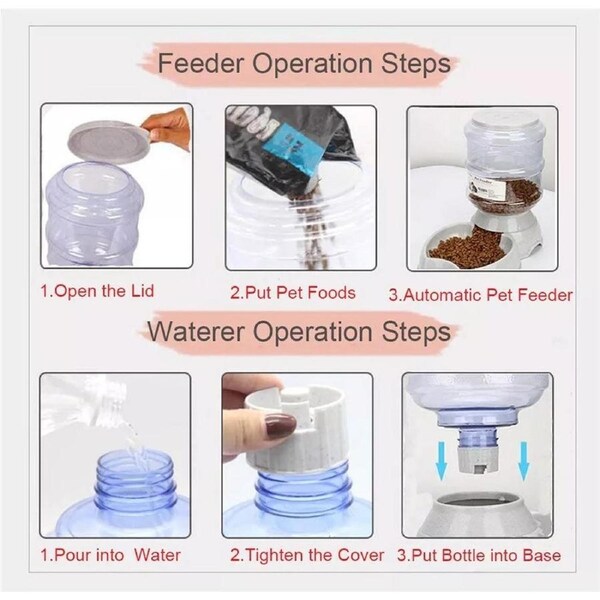 Automatic Pet Feeder 3.5L - Smart Dog Cat Food Dispenser with Water Bowl - Self-Feeding System for Dogs & Cats