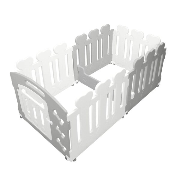 Dog Pet Cat Kennel Enclosure Cage Safety Gate Playpen Crate Fence Whelping Box Barrier Kitten Puppy Furniture Train Play Pen 6 Panels 2 in 1 Portable