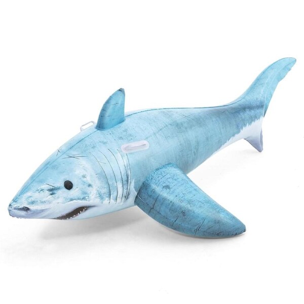 Bestway Realistic Shark Ride-On 1.83m x 1.02m Blue Pool Float