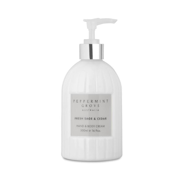 Peppermint Grove Australia Fresh Sage & Cedar - Hand & Body Cream 500ml