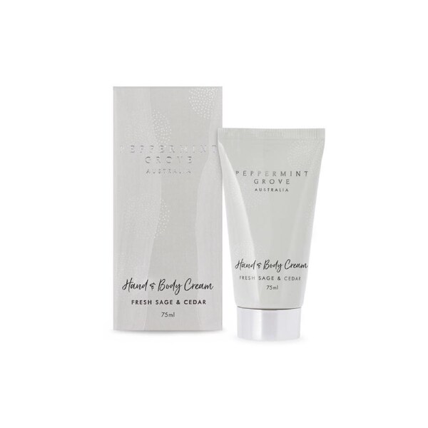 Peppermint Grove Australia Fresh Sage & Cedar - Hand & Body Cream Tube 75ml