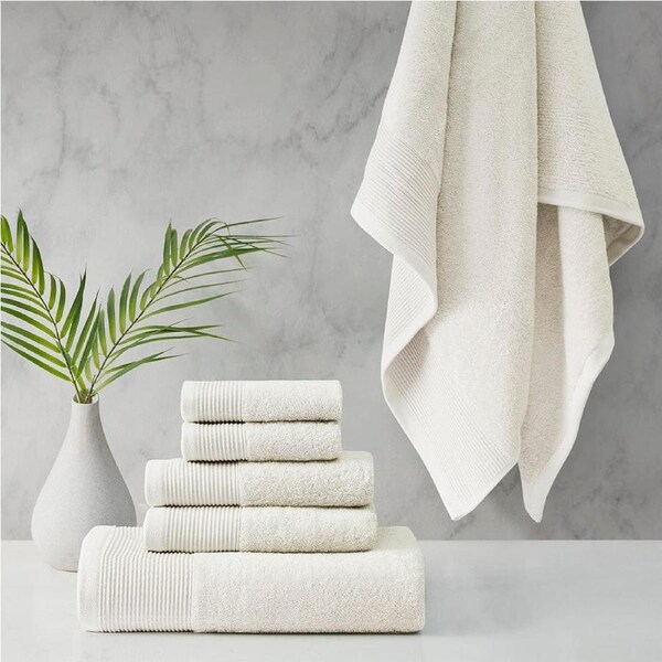 Retreat Cotton Tencel Antimicrobial 6 Piece Towel Set Ivory
