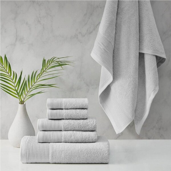 Retreat Cotton Tencel Antimicrobial 6 Piece Towel Set Grey