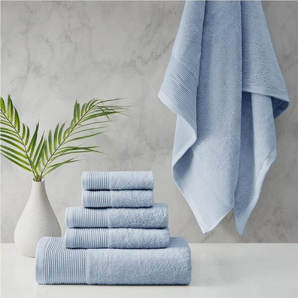 Retreat Cotton Tencel Antimicrobial 6 Piece Towel Set Blue
