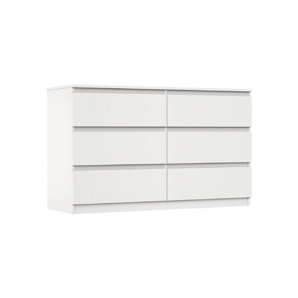 LILLY 6 Chest of Drawers Lowboy Dresser Table Bedroom White
