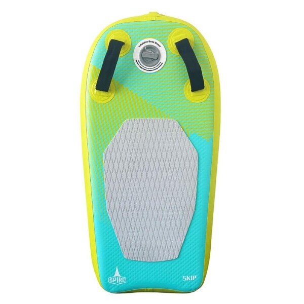 Spire Skip Kids Inflatable Bodyboard w/Carry Bag & Pump 84x43x10cm Blue/Yellow
