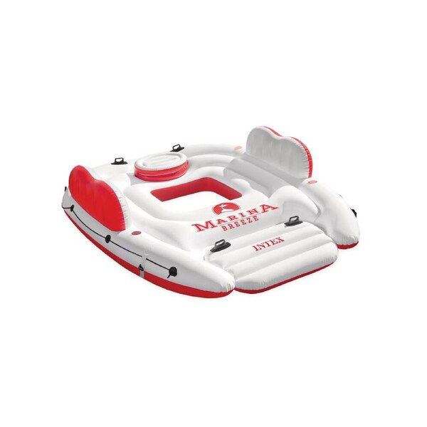 Intex Marina Breeze Inflatable Pontoon/Raft For 5 Adults 260x221x60cm White/Red