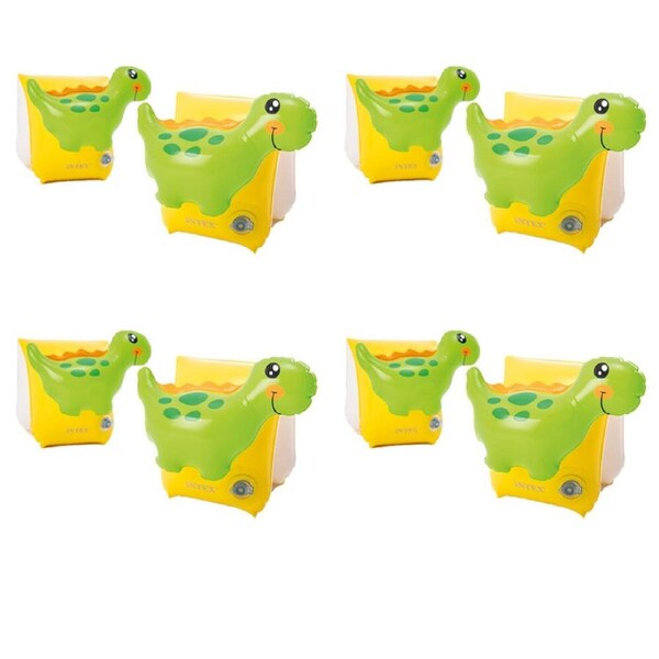 4PK Intex Inflatable Dinosaur Arm Bands 3D Kids Safety Floatation Device 3-6y