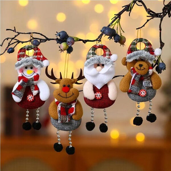 4Pcs Christmas Tree Decorations Hanging Christmas Ornaments Set Hanging Pendants