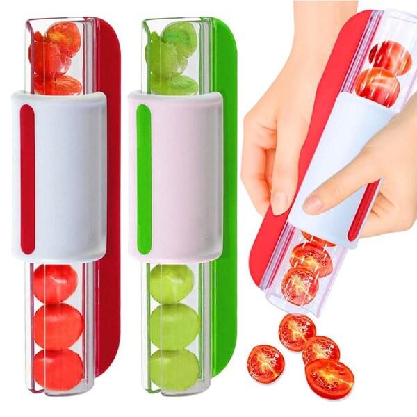 2 Pack Tomato Slicer Multi-Function Grape Cutter Small Fruit Cutter Kitchen Tool