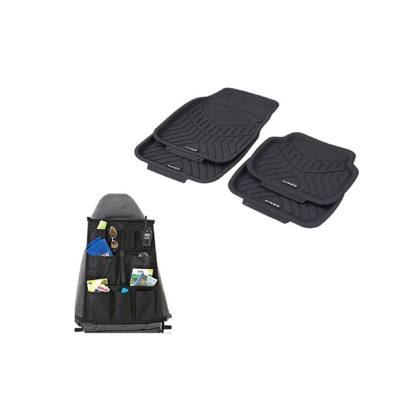 Kings Deep Dish Floor Mats (4 Pack) + Car Seat Organiser - Universal Fit
