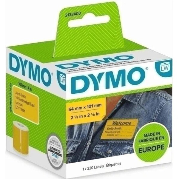 Dymo 99014 Yellow 2133400 Labelwriter Standard Shipping Labels 54x101mm 220 Labels Roll