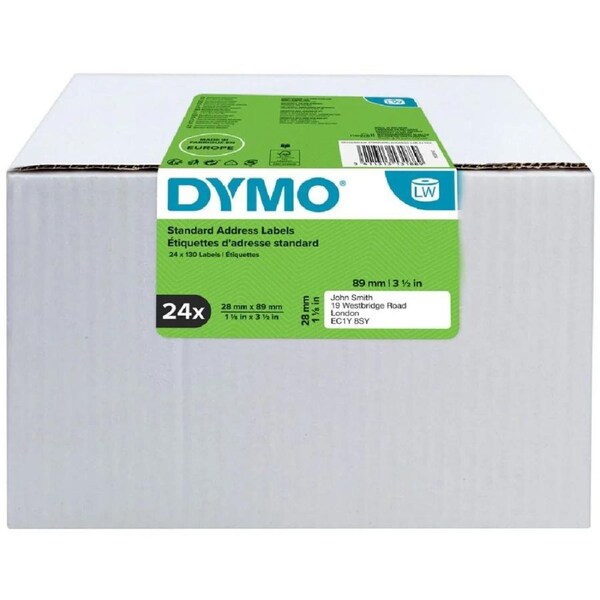 Dymo S0722360 LabelWriter Address Labels 28x89mm Roll Pack 24